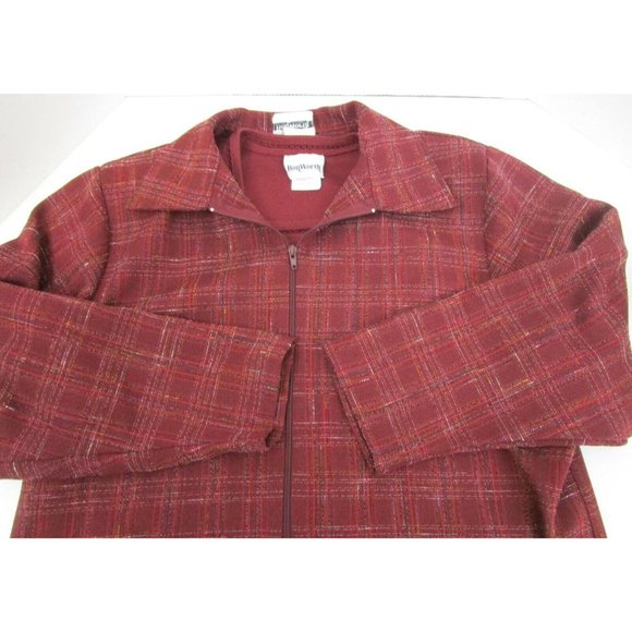 BonWorth Jacket Pants Top Size Petite M Career Casual Burgundy Red 3 Piece Set - Picture 7 of 11